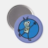 MAGNET ROND DE STYLE DE DESSIN AMUSANT (Recto/Verso)