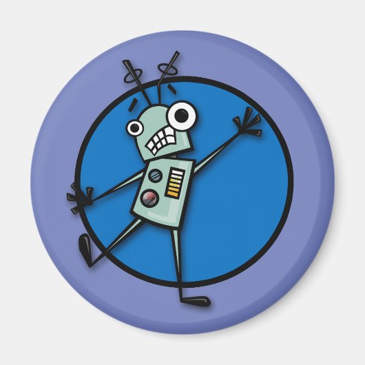 MAGNET ROND DE STYLE DE DESSIN AMUSANT (Devant)
