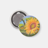 Magnet rond de tournesol (Recto/Verso)