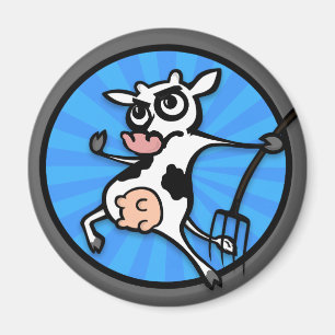 MAGNET ROND DE VACHE DE DESSIN AMUSANT