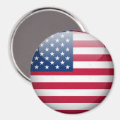 Magnet rond du bouton Drapeau américain (Recto/Verso)