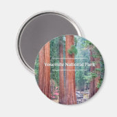Magnet rond du parc national Yosemite (Recto/Verso)