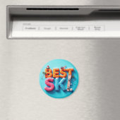 Magnet Rond Frigo - Uniek ontwerp - BEST SKI Magneet (Insitu (Vaatwasser))