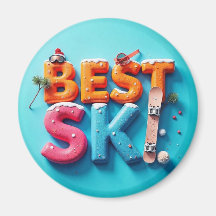 Magnet Rond Frigo - Uniek ontwerp - BEST SKI