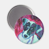 Magnet rond Jack Russell Terrier - "Julep" (Recto/Verso)
