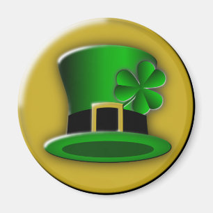 Magnet rond Jour de la Saint Patrick Casquette