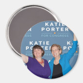 Magnet rond Katie Porter Elizabeth Warren (Recto/Verso)