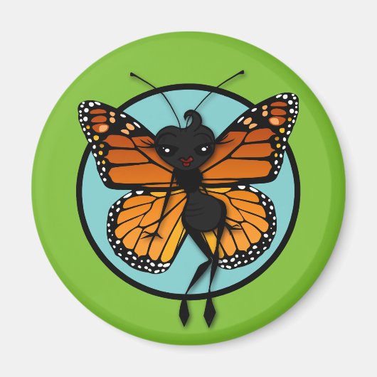 MAGNET ROND MONARQUE MORTELLE DE LA DAME (Devant)