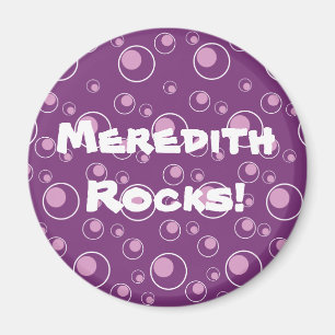 Magnet rond Motif des cercles de lavande violet