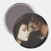Magnet rond photo personnalisé de couple (Recto/Verso)