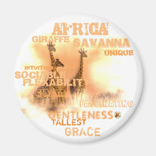 Magnet rond standard, Giraffes uniques