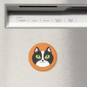 Magnet rond Tuxedo Chat (In Situ (Lave-vaisselle))