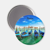 Magnet rond Venise Italie (Recto/Verso)