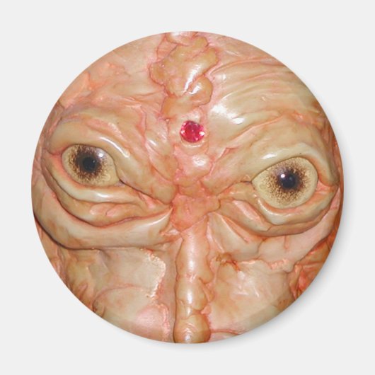 Magnet rond, "Yeux démon Brown" (Devant)