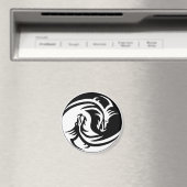 Magnet rond YinYang Dragon 2 ¼ Pouce (In Situ (Lave-vaisselle))