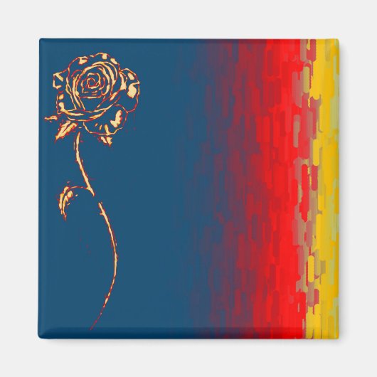 Magnet Rose Abstrait (Devant)