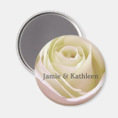 Magnet rose blanche de mariée (Recto/Verso)