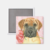 Magnet Rose Valentine Bullmastiff (Recto/Verso)