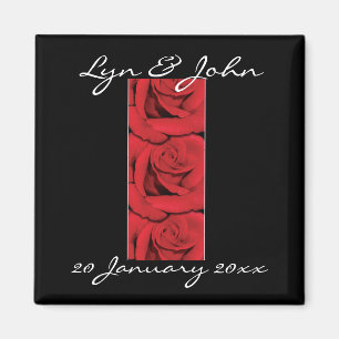 Magnet - roses noirs et rouges élégants