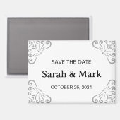 Magnet Save the Dates - Modern White Design (Recto/Verso)