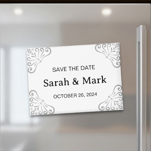 Magnet Save the Dates - Modern White Design