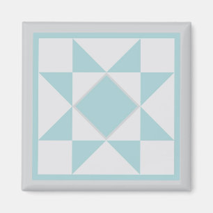 Magnet - Sawtooth Star Quilt Block (lt. blauw/grij Magneet