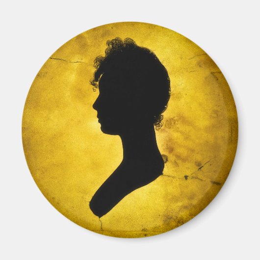 magnet "Silhouette femme sur or" (Devant)