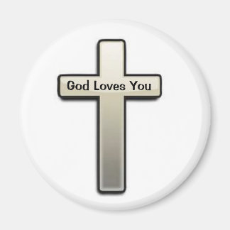 Magnet Silver Cross Dieu vous aime