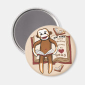 Magnet Singe Chaussette en train de lire (Recto/Verso)