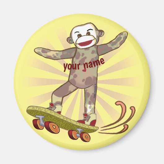 Magnet Singe Chaussette Skateur (Devant)