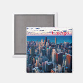 Magnet Skyline de Chicago (Recto/Verso)