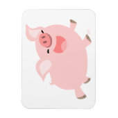 Magnet souple de cochon joyeux en caricature (Vertical)