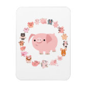 Magnet souple Mandala de cochon de dessin mignon (Vertical)