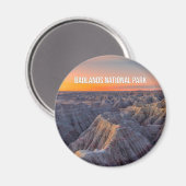 Magnet souvenir du parc national Badlands (Recto/Verso)