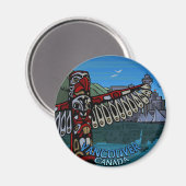 Magnet Souvenir Magnet de Vancouver Boutons et cad (Recto/Verso)