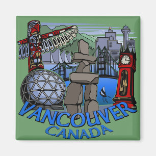 Magnet Souvenir Magnet de Vancouver Boutons et cad