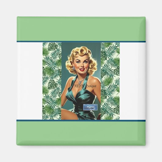 Magnet Sq White (Real Blondes) RFPMDesigns ©️2024 Magneet (Voorkant)