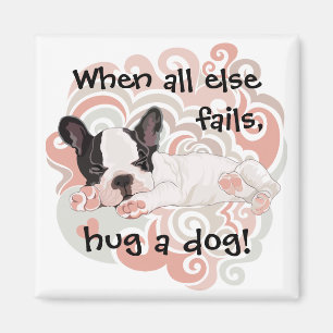 Magnet Square Hug a Dog Magneet