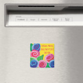 Magnet Square Hugs en Kisses Magneet (Insitu (Vaatwasser))