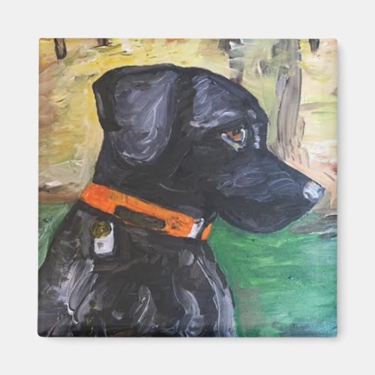 Magnet Sweet Black Lab par Willowcatdesigns (Devant)