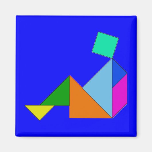 Magnet - Tangram chinois (carré) (Devant)