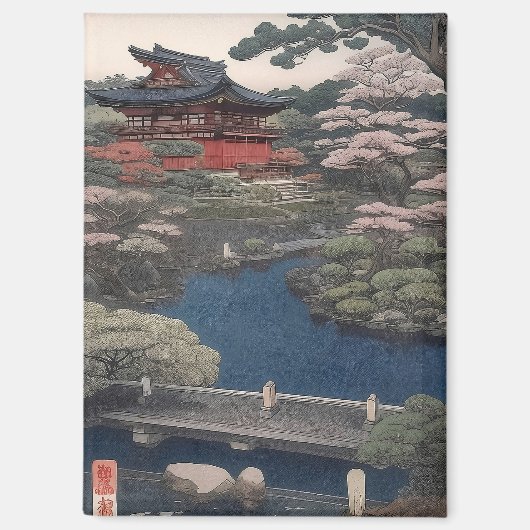 Magnet - Temple on the river - Japan (Recto)