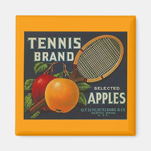 MAGNET ~ TENNIS MARQUE POMMES ÉTIQUETTE VINTAGE FR
