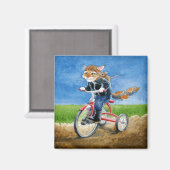 Magnet tricycle pour chat et souris mignon et drôl (Recto/Verso)
