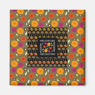 Magnet uit de mid-century Flowers Magneet