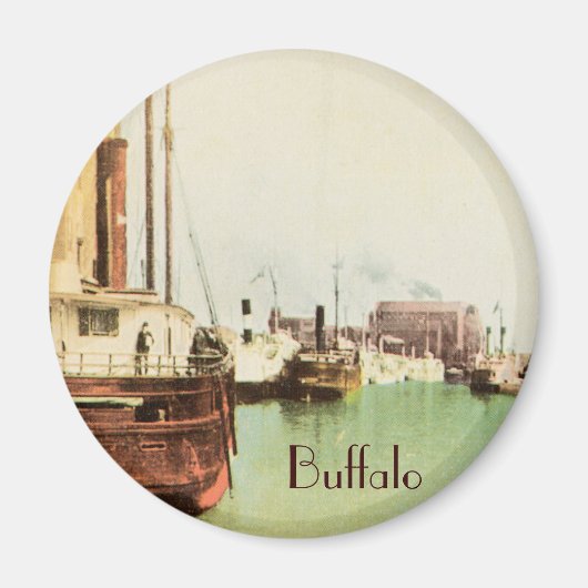 Magnet Vintage du port de Buffalo (Devant)