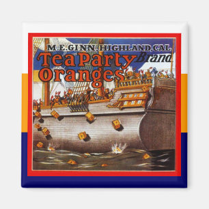 MAGNET ~ VINTAGE Fruit Crate Publicité Tea Party