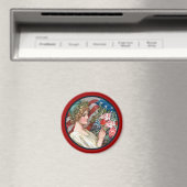 Magnet vintage Lady Liberty_Round (In Situ (Lave-vaisselle))