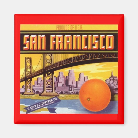 MAGNET VINTAGE SAN FRANCISCO ÉTIQUETTE DE PUBLICIT (Devant)