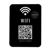Magnet WiFi noir élégant avec logo et code QR simp (Vertical)